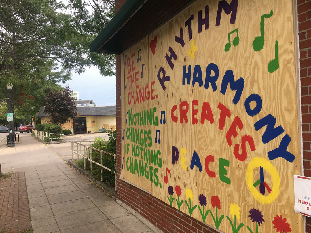 A mural in Kenosha, where protests erupted in August after the police shooting of Jacob Blake.