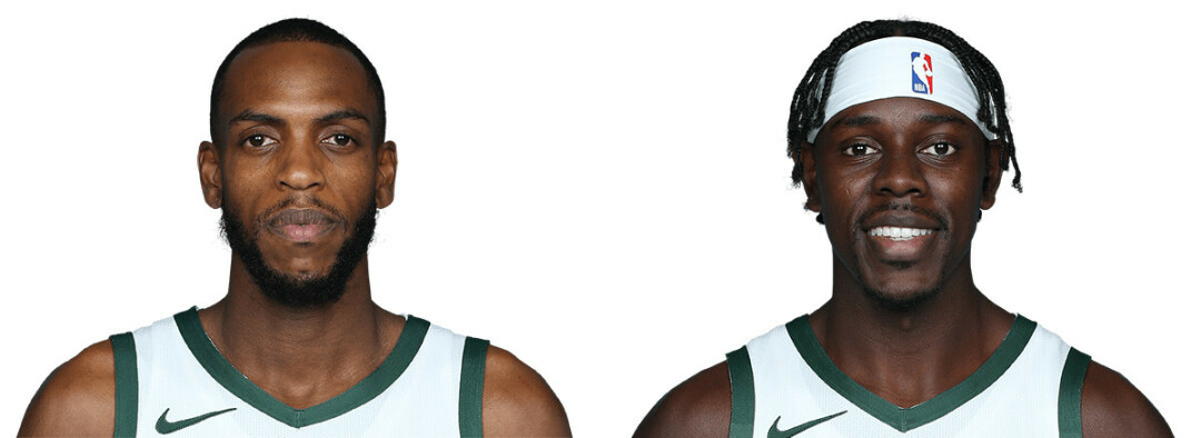 Newly minted NBA champs Kris Middleton, left, and Jrue Holiday (Photos via bucks.com)