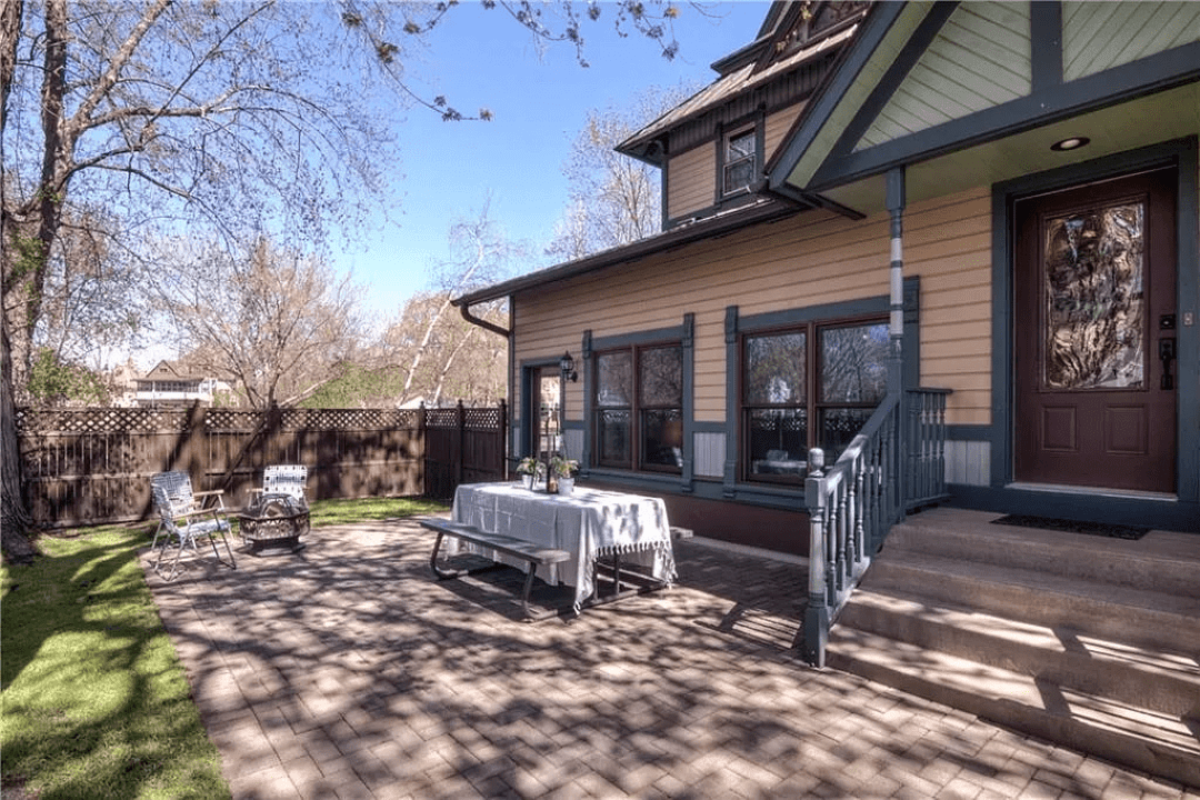 HOWDY NEIGHBOR. The porch provides a view of another historic home, the William K. Galloway House.