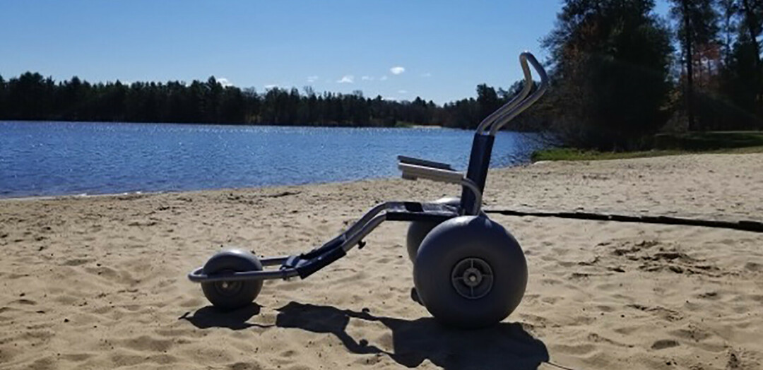 A BEACHY-KEEN NEW ADDITION. Beach wheelchairs, available at a handful of Eau Claire County parks, allow people who use wheelchairs to easily navigate the tough, sandy terrains. (Submitted photo)