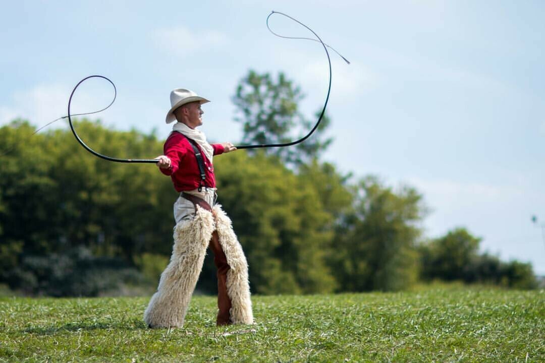 WHIP IT GOOD. Adam Winrich shows off, Wild West style. (Submitted photo)