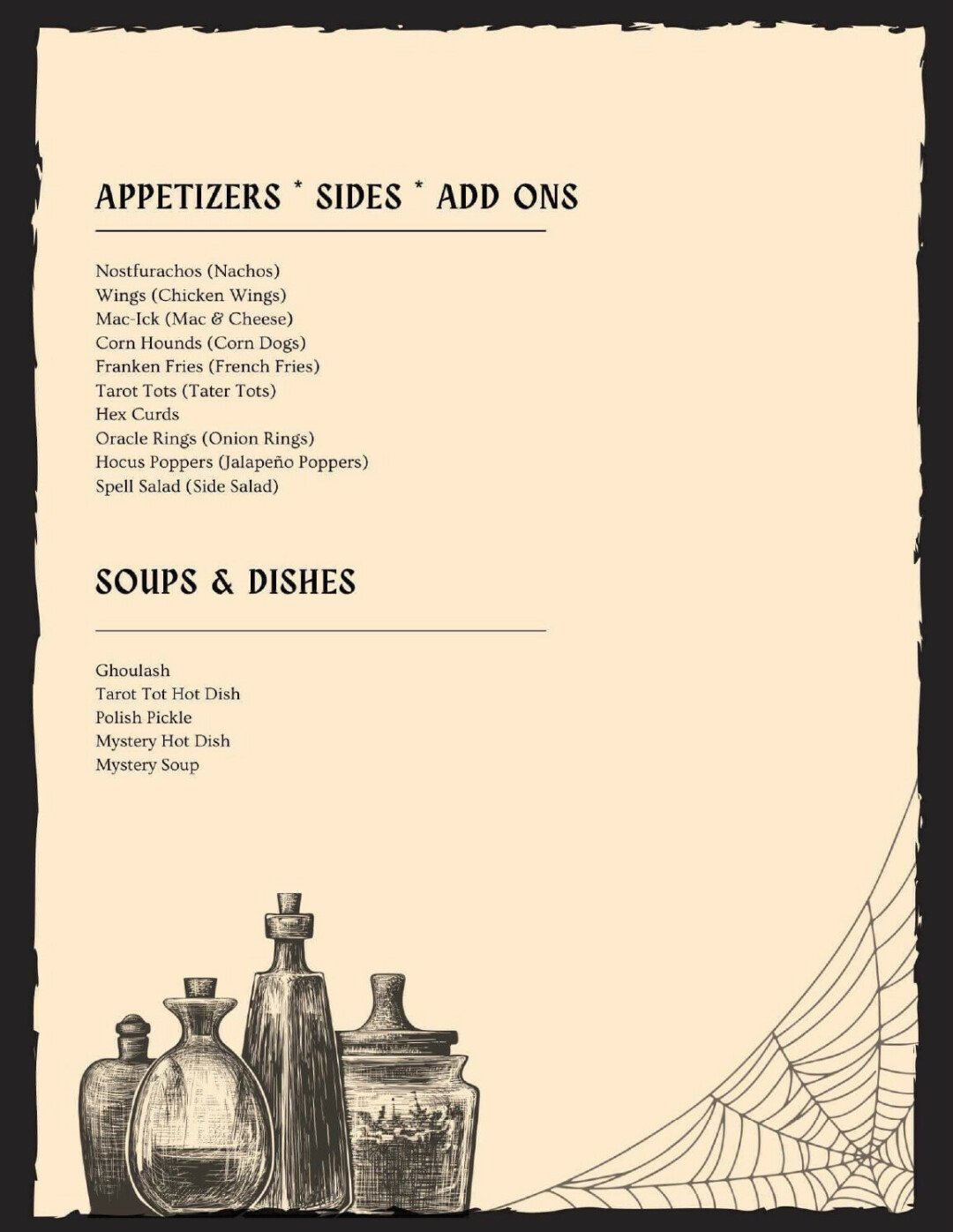 Sneak peek at the menu.