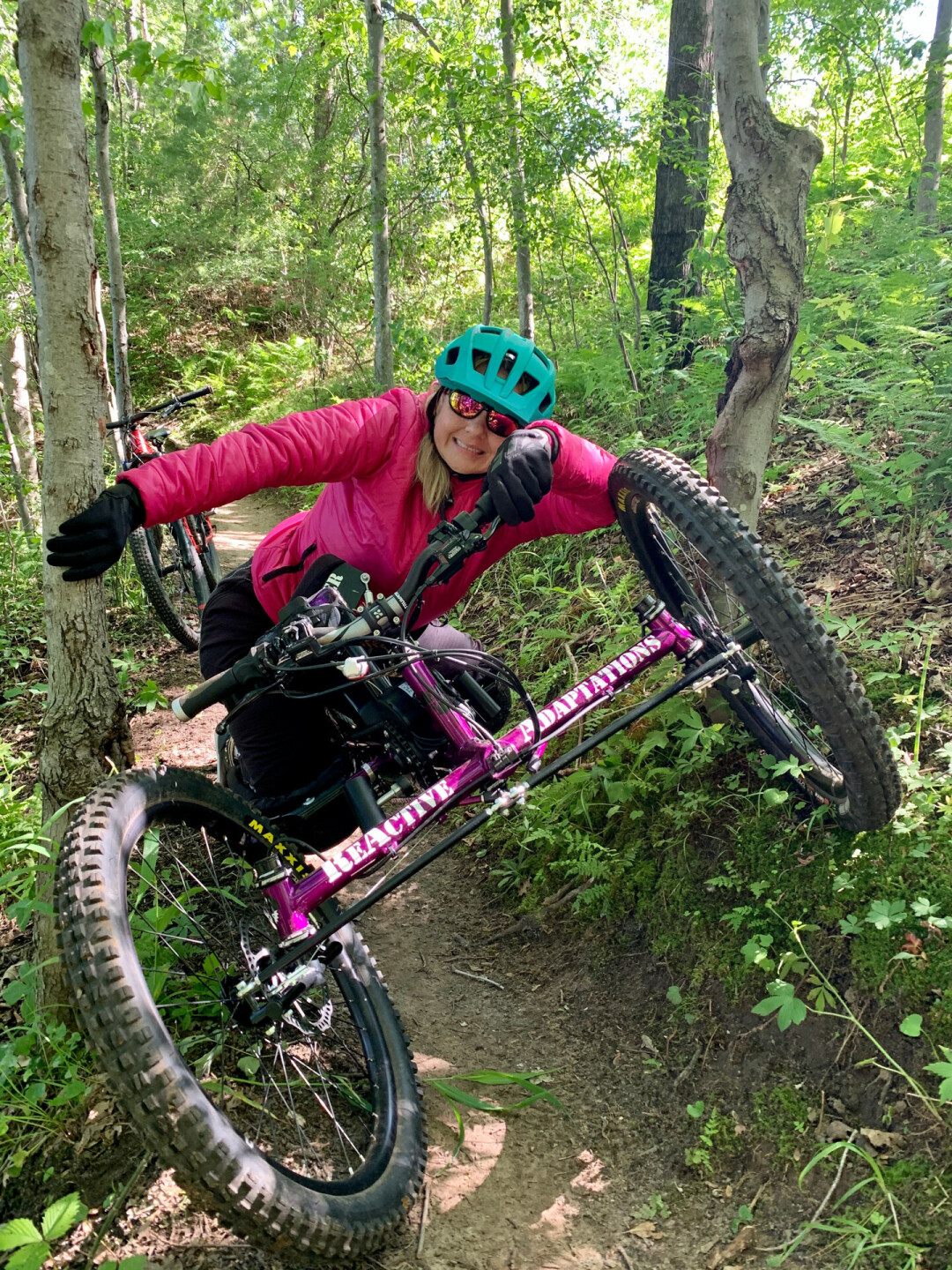 Lacey at a pinch point at Lowes Creek. 