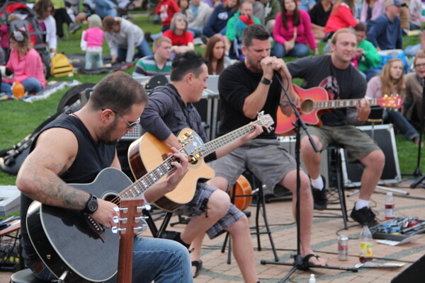 Rick St. Germain, far left, performs with No Loving Place at the Sounds Like Summer Concert Series in Phoenix Park in 2012. (File photo)