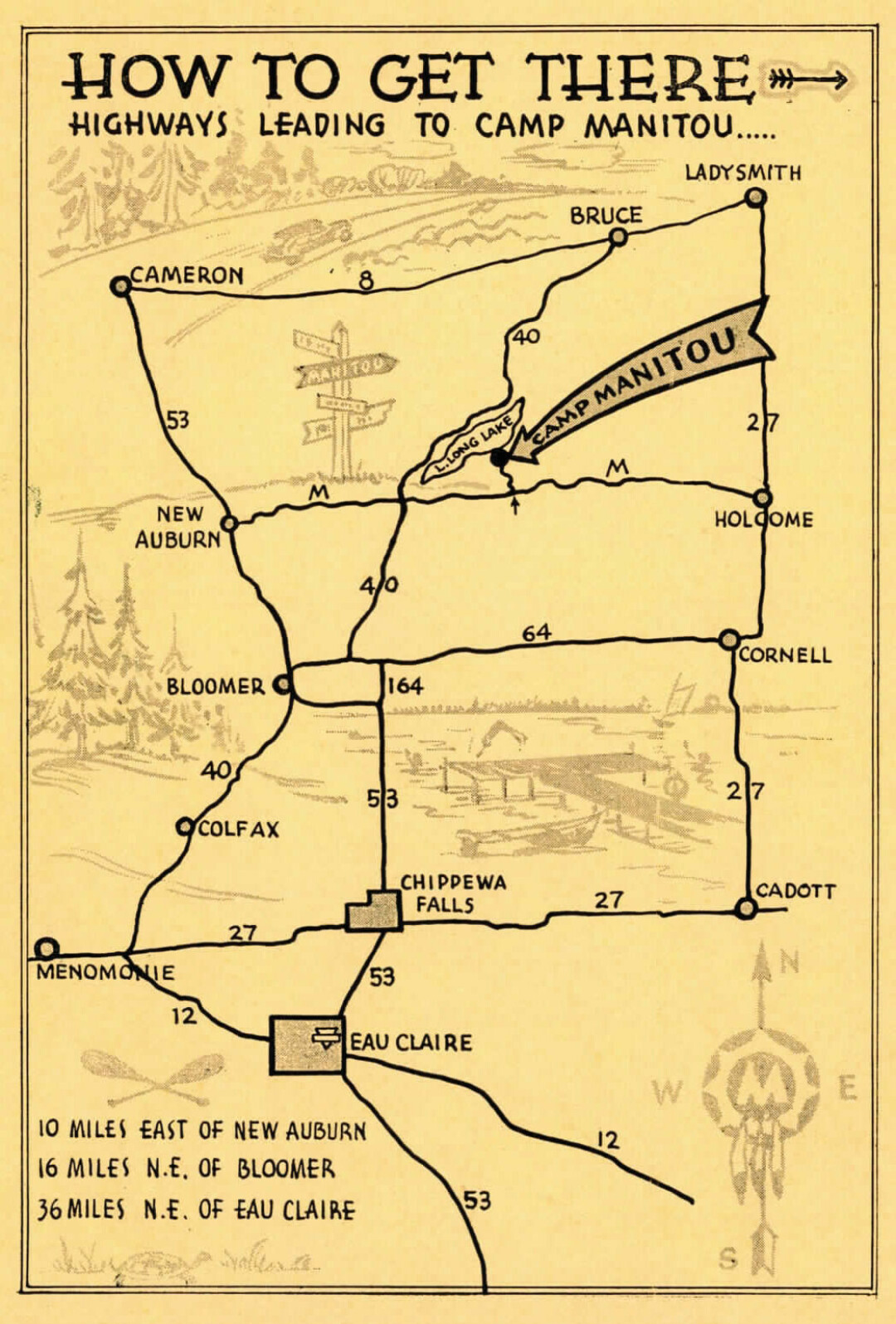 Camp Manitou Map 1945