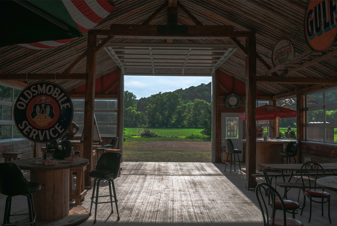 The outdoor barn.