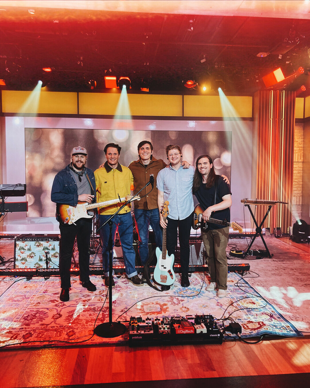 GANG'S ALL HERE. The band is all smiles after their CBS performance May 17.