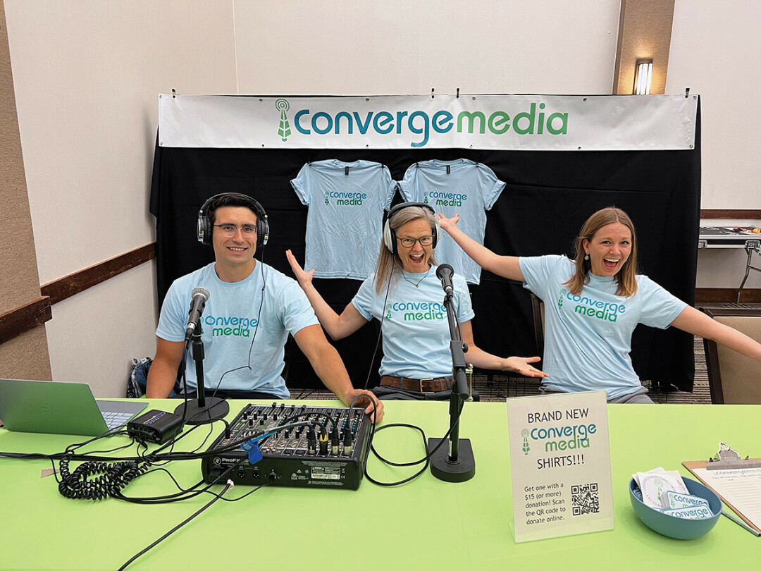 BETTER TOGETHER. Volunteers from the newly combined Converge Media at the recent Pride in the Park event in Eau Claire. (Submitted image)