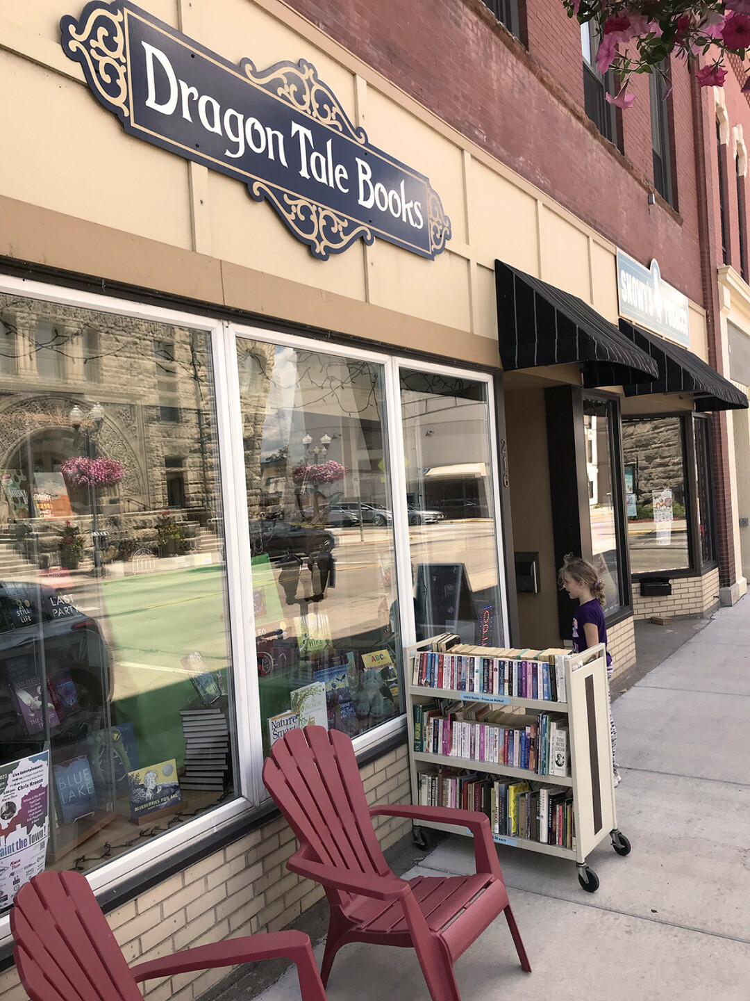 The doorway to imagination at Dragon Tale Books. (Photo by Tom Giffey)