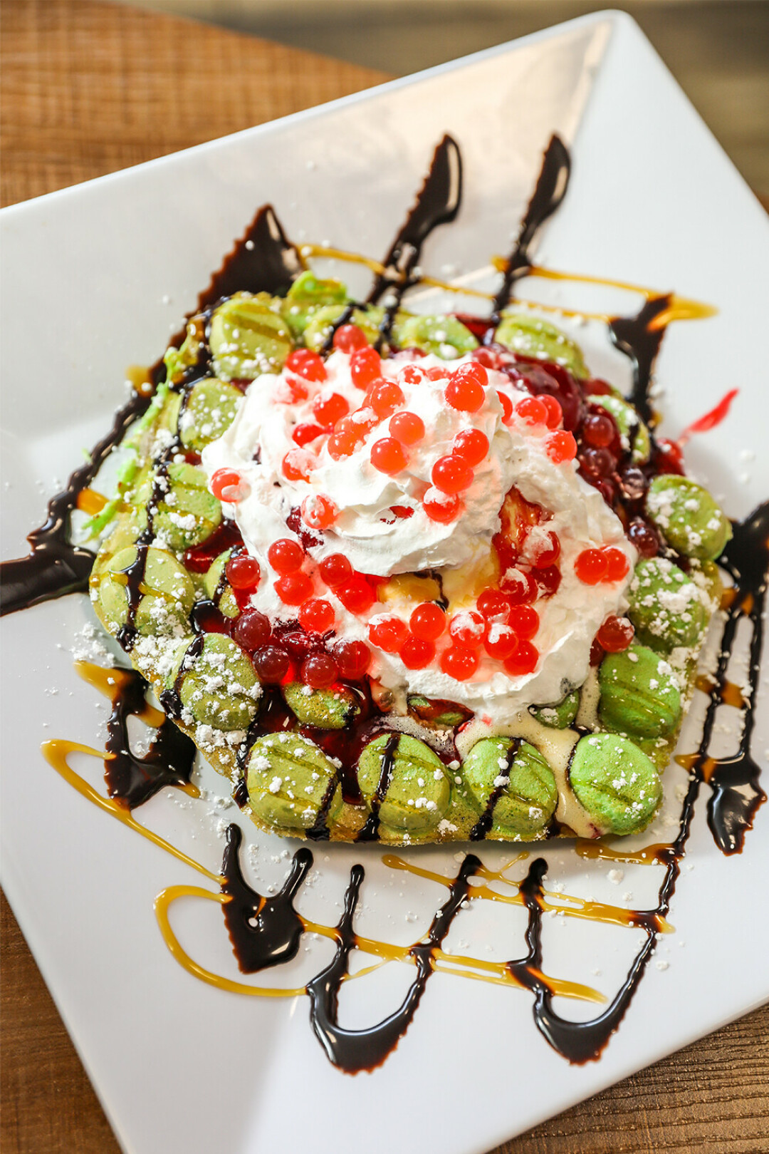 Pandan Bubble Waffle Sundae.