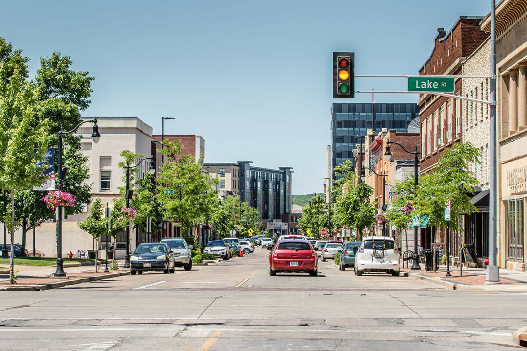 FREE PARKING, FOR NOW. Barstow Street in downtown Eau Claire.