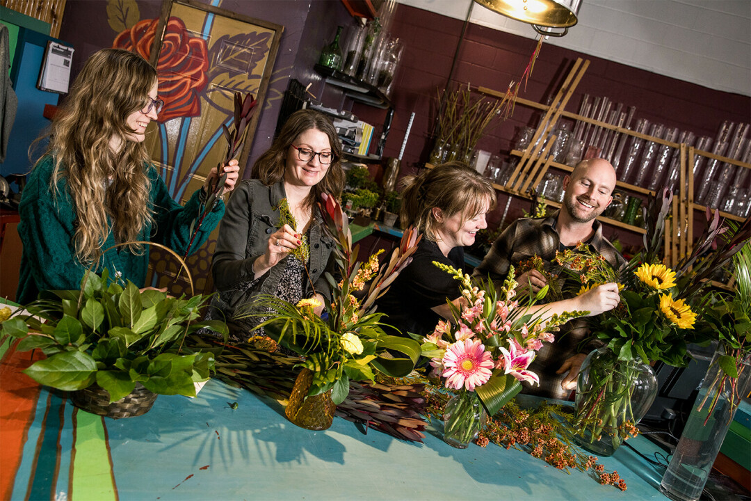 Brent, far right, and some of his staff.