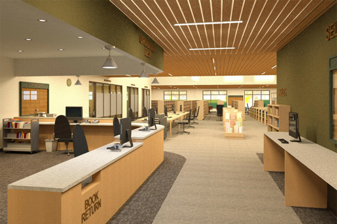 Library Circulation Desk.