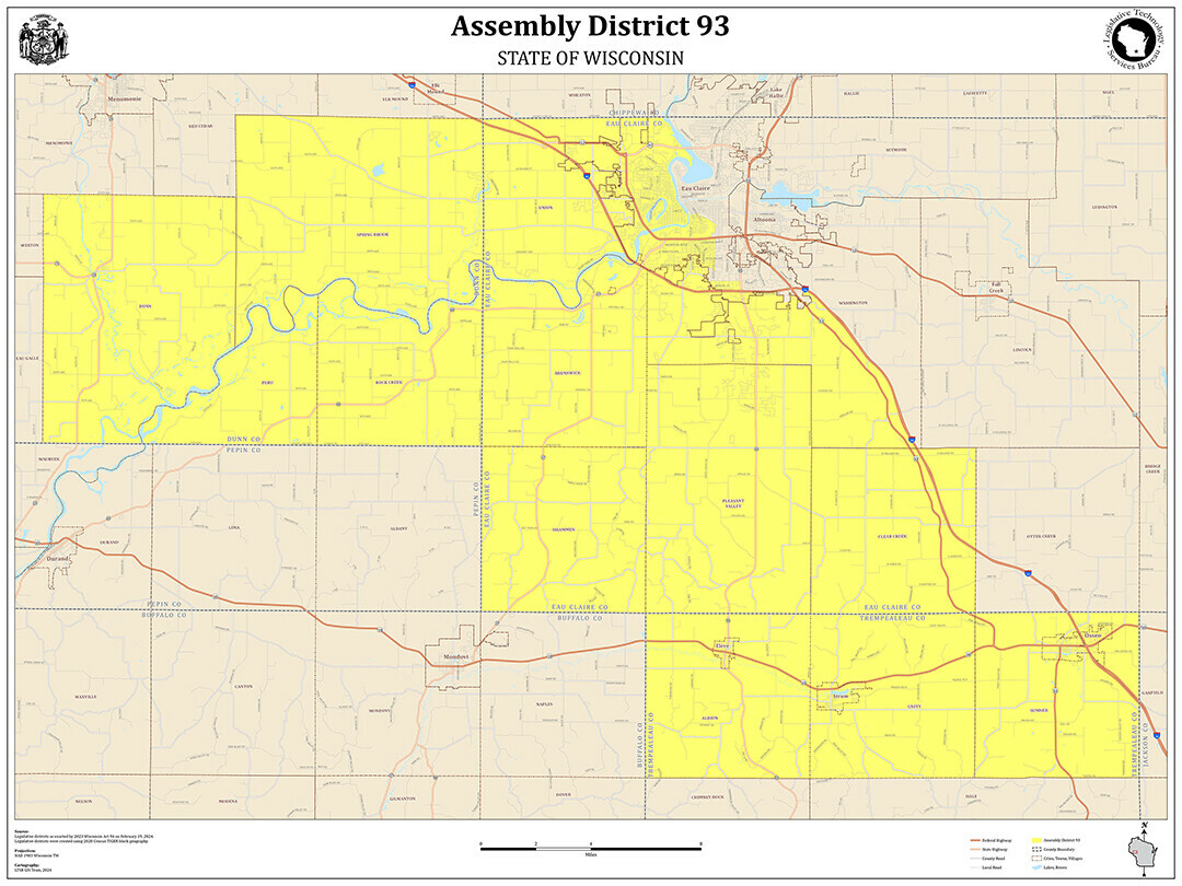 The newly redrawn 93rd Assembly District. (Click for a bigger version.)