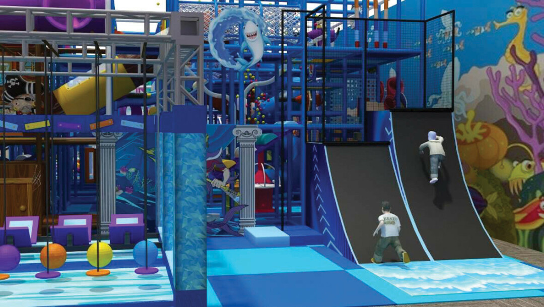 The play structure will include two ninja course-style 