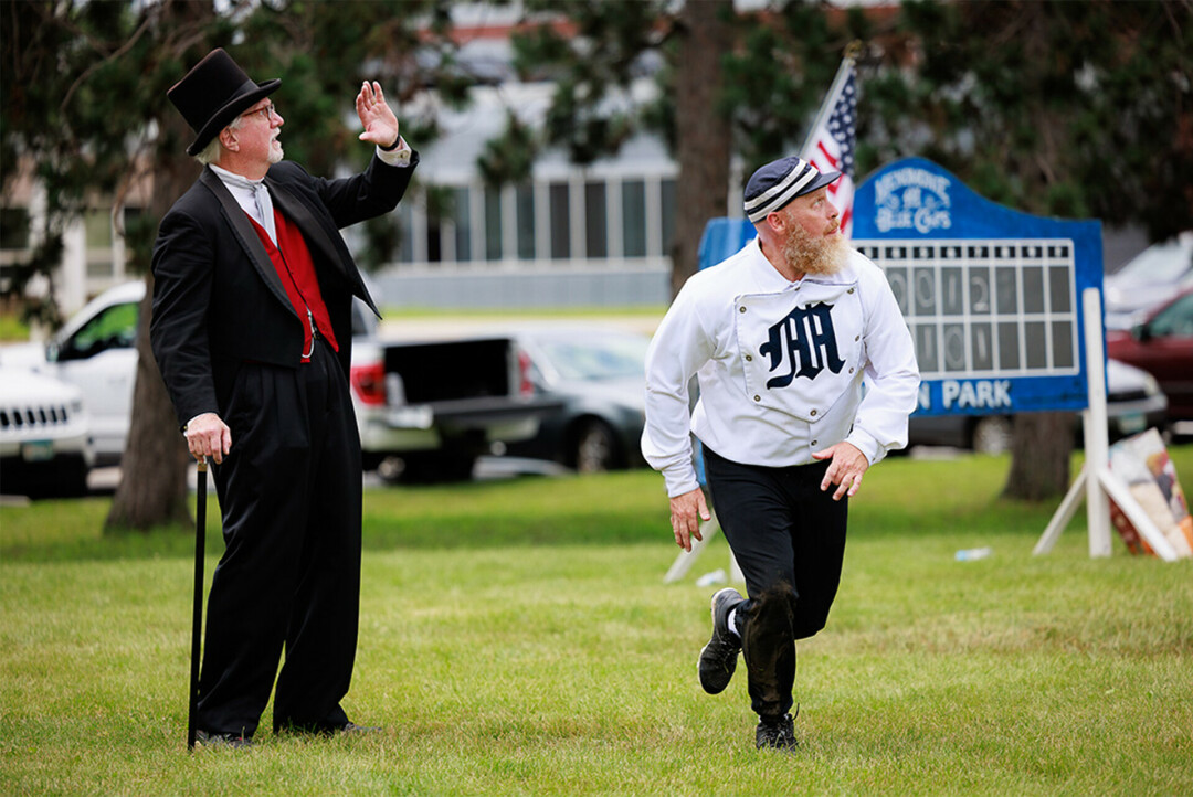 A GENTLEMAN'S GAME. The Menomonie Blue Caps, a vintage inspired team playing "base ball," has been playing since 2012. 