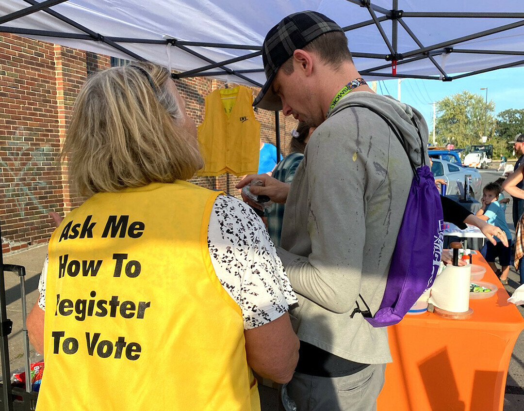 A League of Women Voters voter registration event. (Submitted photo)