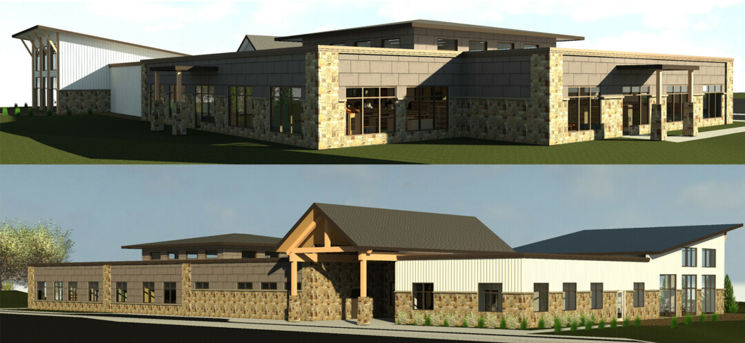 FUNDS FOR FALL CREEK LIBRARY. The nearly $8 million library project in the Village of Fall Creek – renderings of exterior plans shown above –  is partially funded thanks to a Flexible Facilities Grant from the Wisconsin DOA. (<a href=