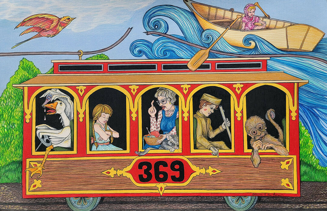 TROLLEY TIME! Artwork by Patricia Hawkenson inspired by 