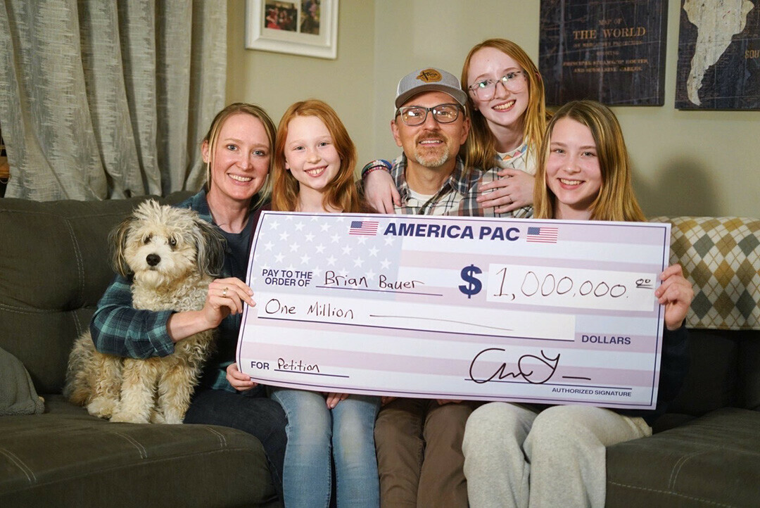 America PAC's account on X shared this picture of the latest winner of a $1 million petition drawing.