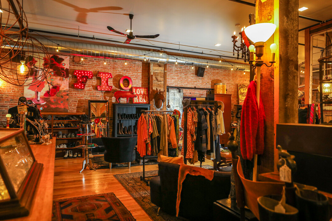 FIO Vintage Clothing & Decor is a newer small biz to the downtown area fabric, located on Water St. (Photo by Andrea Paulseth)