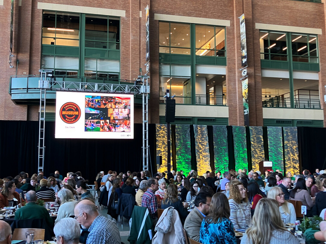 Chippewa Valley Museum on the big screen at the Dec. 17 Lambeau luncheon! (Photo submitted by Carrie Ronnander)