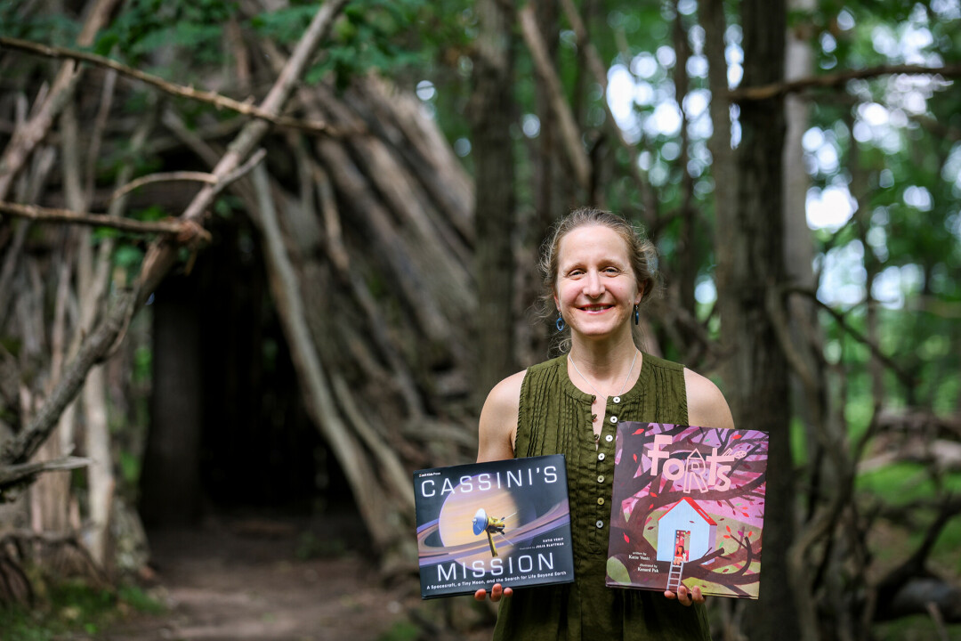 FORTS & FUNDRAISING. Eau Claire author Katie Venit, pictured, debuted two picture books in 2025 &ndash; Cassini's Mission and Forts &ndash; and now, one of them will be delivered to some 700,000 kids through Dolly Parotn's Imagination Library.