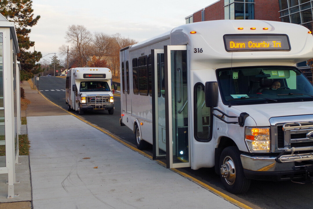 Between 2024 and 2025, the UW-Stout route received higher satisfaction ratings and improved perceptions of reliability and comfort, according to Dunn County Transit's annual report. (Photo via UW-Stout Facebook)